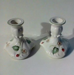 Vintage UK Strawberry Candlesticks